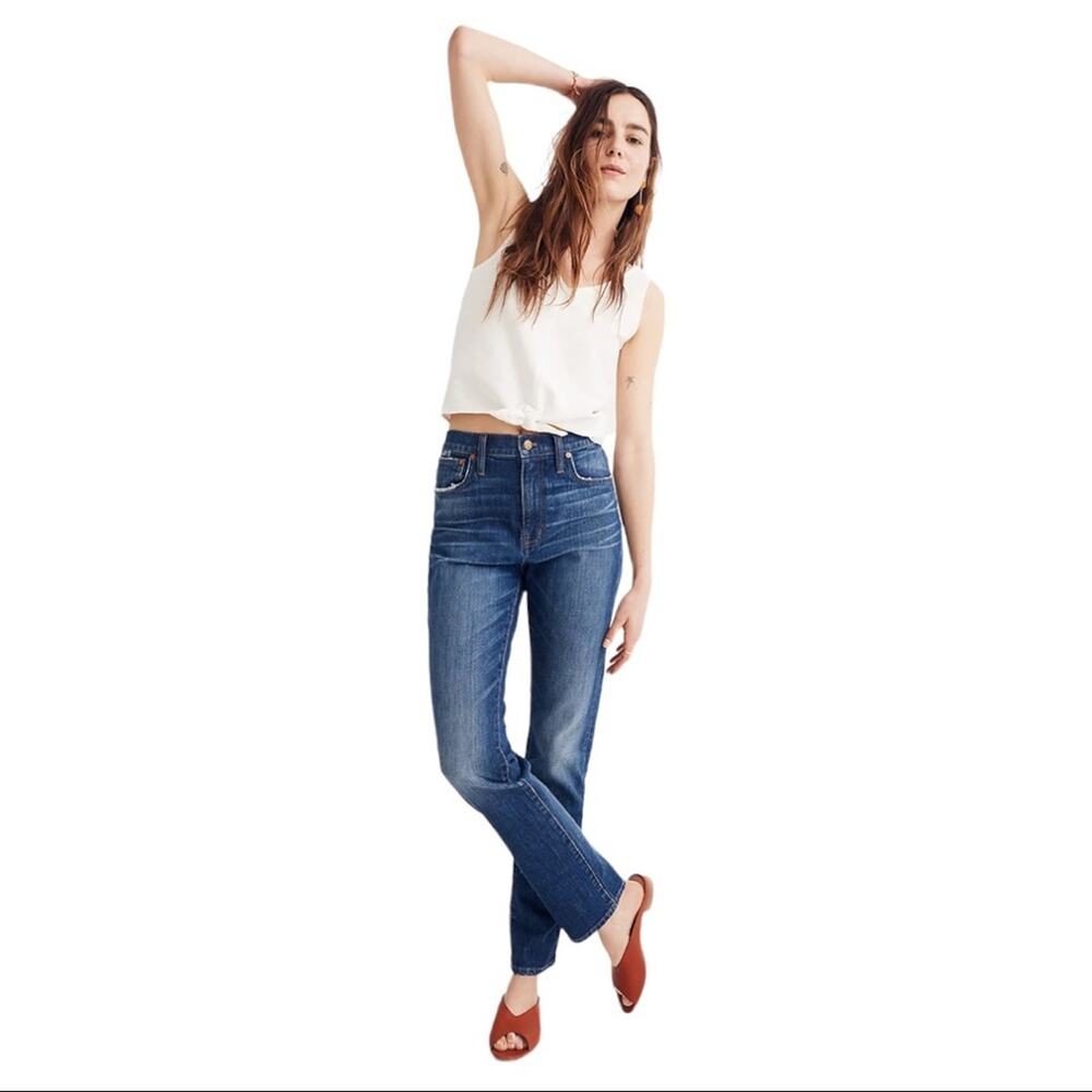 Madewell The High-Rise Slim Boyjean In Blue Style G7199 Distressed Size 26